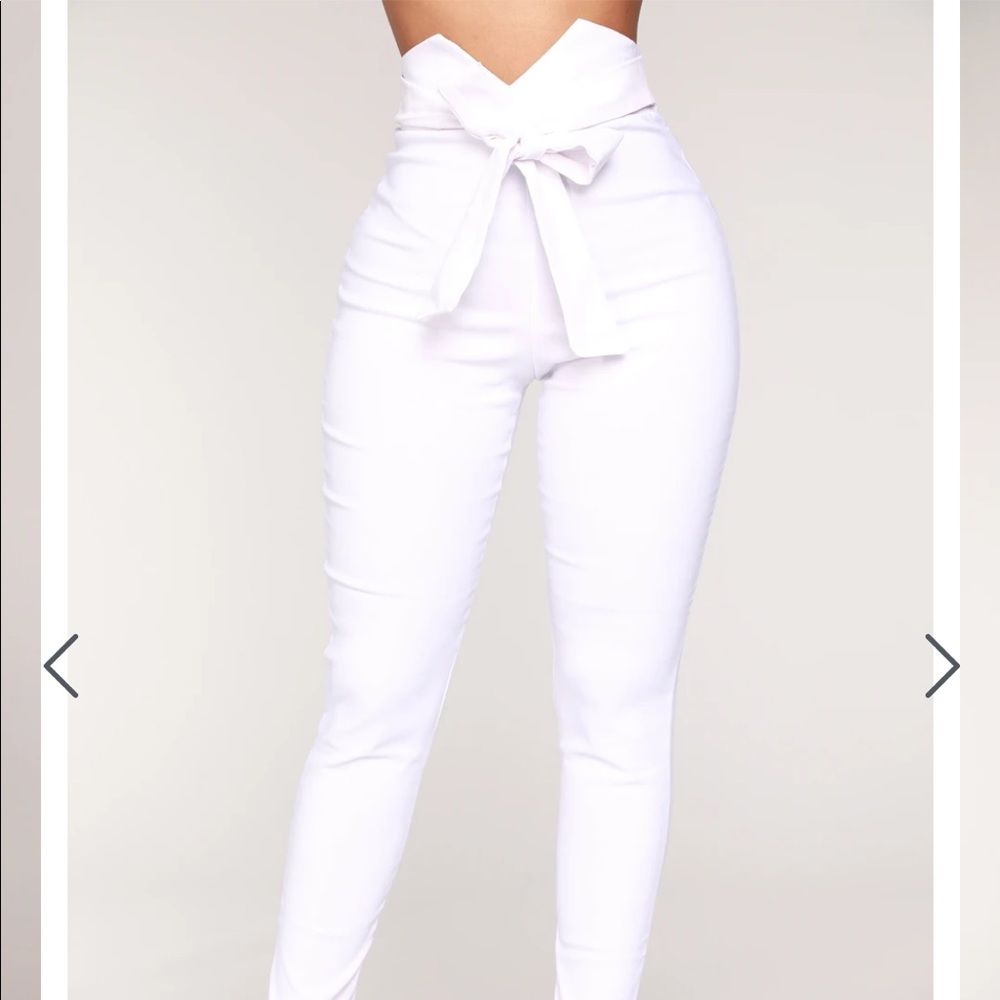 High rise white pants